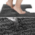 Yimobra Luxury Shaggy U-Shaped Toilet Rug, 24.4 X 24.4 Inches, Soft Contour Mat for Bathroom Floor, Non Slip Carpet,