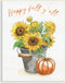 Stupell Industries Happy Fall Y'all Sunflower Tin Bucket Pumpkin Wall Plaque, Designed by Nan, 13 x 19, Yellow