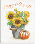 Stupell Industries Happy Fall Y'all Sunflower Tin Bucket Pumpkin Wall Plaque, Designed by Nan, 13 x 19, Yellow