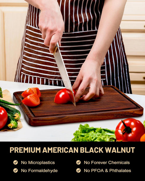 12x8"Butcher Black Walnut Cutting Board-Small block-with Juice Groove.Reversible Walnut cutting boards
