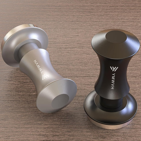 YMWVH 53.3mm Premium Barista Espresso Tamper, Silver with Dual Spring Loaded 100% Stainless Steel Base