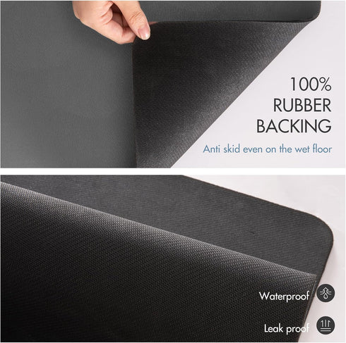 Drying Mat for Kitchen Countertops, Coffee Mat with Rubber Backing, Absorbent Dish Drying Mat (Dark Gray, 16"x20")