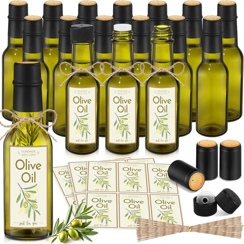 Havawish 20 Pcs 3oz Homemade Mini Olive Oil Bottles Hot Sauce Glass Bottles