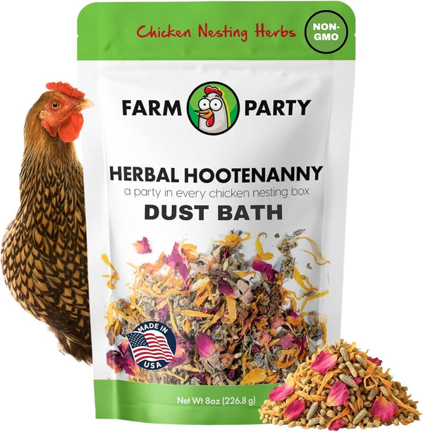 Farm Party Herbal Hootenanny Chicken Nesting Herbs 8oz - Chicken Dust Bath