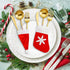 40 Pcs Christmas Silverware Holders, 20 Santa Hats and 20 Christmas Socks Flatware Organizers for Dinner Table