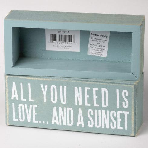 Primitives by Kathy 19111 Beach-Inspired Blue Box Sign, 6 by 2.5-Inch