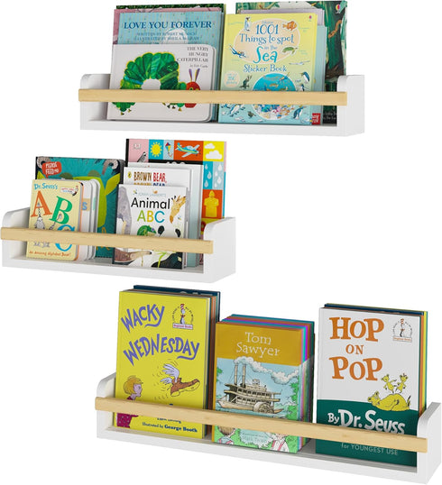 Wallniture Utah Wall Mount Nursery Dcor Kids Bookshelf Floating Wall Shelves Book