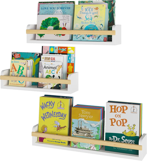Wallniture Utah Wall Mount Nursery Dcor Kids Bookshelf Floating Wall Shelves Book