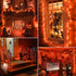 mimigogo Wire,13ft 50 Bulb Orange Halloween Tree Lights with Green Incandescent Waterproof Fairy LightsPlug in Mini