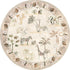 jinchan 5ft 5' Round Rug Beige Jungle Animals Print, Machine Washable Circle Modern Soft Non-Slip Forest Plant Throw