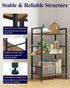 3-Tier (16.5"11.0"28.1") Kitsure Book Shelf - Wood & Metal Bookshelf with Handle & Adjustable Feet, Lightweight