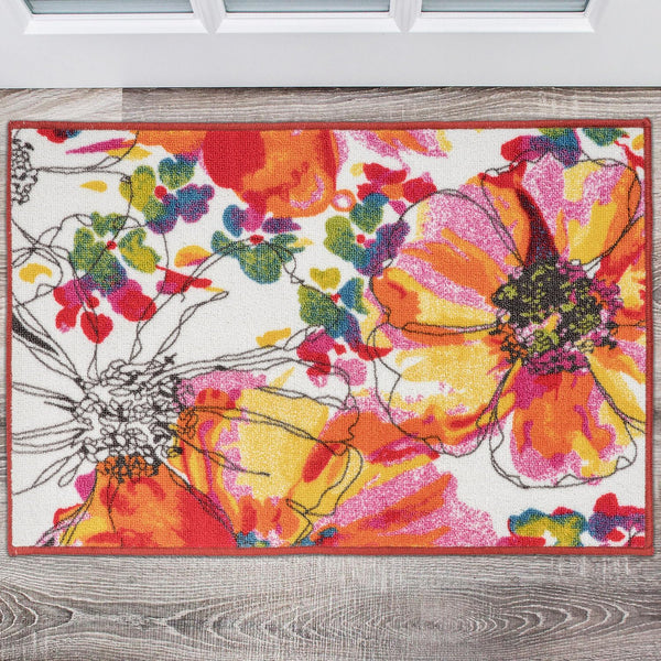 Rugshop Modern Bright Flowers Non-Slip Area Rug, 20" X 30" Multi