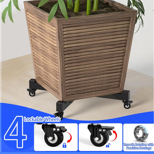 21" 30" 4 500 Lbs, Plant Caddy With Wheels, to Heavy Duty Rolling Plant Dolly, Metal Plant Stand With Lockable Caster