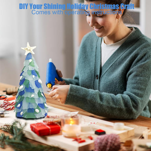 WECKLOM Christmas Tree DIY Kit Sea Glass Pieces for DIY Crafts Christmas Craft DIY Christmas Tree Lights Lamp Christmas
