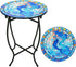 Fashion&cool Patio Side Table for Small Space, 14 Inch Weather Resistant Metal Side