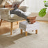 16.34" 12.4" W12.6" UHBD041G YMYNY Small Footstool Ottoman, Faux Leather Footrest with Sponge Padded Seat, Step Stool