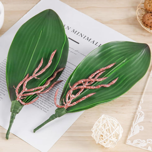 Miracliy Phalaenopsis Orchid Leaves - Fake Leaves Real Latex Touch Plants for Arrangement