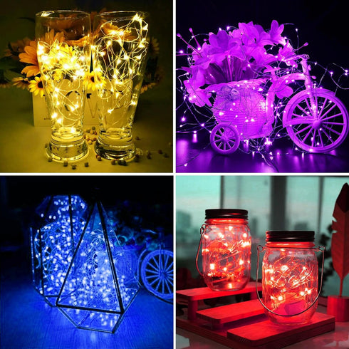 24 Pack 7ft 20 3 ZGWJ Fairy Lights Battery Operated, Mini LED Fairy String Lights Silver Wire Modes for DIY, Parties