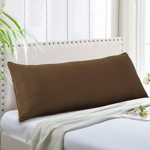 EVOLIVE Ultra Soft Microfiber Body Pillow Cover, 21"x54" with Hidden Zipper Closure, Coffee
