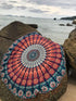 raajsee Round Beach Tapestry Blue Orange Mandala Throw/Boho Hippie Beach Blanket Roundie/Indian Cotton Bohemian Large Round Table Cloth/Yoga Mat Meditation Picnic Rug 70 inch by raajsee