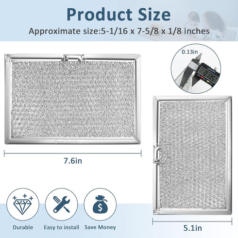 WB06X10608 5304464105 Microwave Grease Filter for Frigi.daire G.E, Pack of 2, Replace 5304517871 5304478913