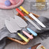 DOITOOL 2-pc Set Pink Wear-resistant Cake Scrapers and Bread Knife Kitchen Utensils