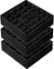 Criusia 3 Pack Closet Organizer Dividers, 64 Cell Fabric Foldable Storage Boxes for Socks, Underwear, Ties, Black