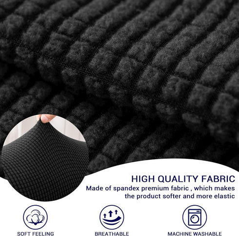SUBRTEX Stretch Armrest Covers, Anti-Slip Upgraded Spandex Arm Covers for Chairs, Couch, Sofa (2pcs, Black)