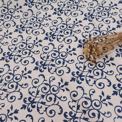 Flower,23.663 Inch) Coffee Table Cloth Rustic Style Living Room Center End Table Cover with Pocket, Cotton Linen