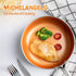 MICHELANGELO 10 Inch Copper Nonstick Frying Pan with Lid, Scratch Resistant Ceramic Coating