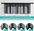 Home Queen Linen Look Tie Up Valance Curtain, Semi Sheer Balloon Valence for Living Room and Bedroom, Black