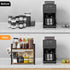 Coffee Bar Station Organizer Shelf for Countertop, 2 Tiers Wooden Spice Rack, Rustic Brown Large Desk Shelf Riser