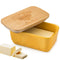 Covered Butter Dish with Lid, Large Yellow Butter Holder for Countertop, Airtight Seal Container for East West Coast