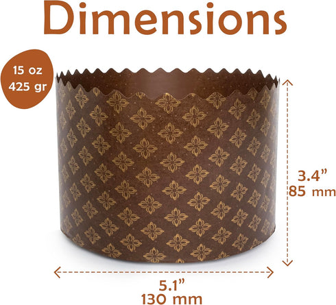 Paska Mold Kulich Panettone Mold (12 Pack 15oz) Easter Bread Paper Mold - Panettone Paper Mold Large Panettone Paper Baking Molds - Easter Bread Forms Panettone Pan Panetone Moulds 5.1x3.35-in by SHSH trade group