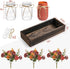 DUOER 3 Pcs Mason Jar Centerpiece Table Decorations for Dining Table Decor Farmhouse Coffee Table Decor with Wood Tray