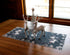 Embroidered Christmas Holiday Table Runner, Silver Reindeer & Scene on Dark Gray, Rectangle 16Wx33L