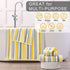 6PC 100% 13"x13", Set, Set Yellow Striped Washcloths - Cotton, Quick Dry, Soft, Absorb & Lightweight, Washcloth Striped