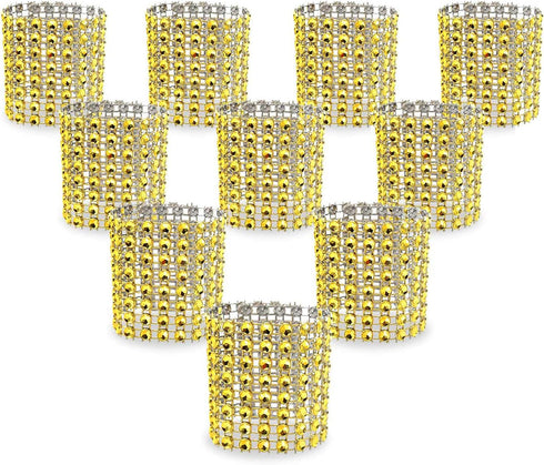 KPOSIYA Napkin Rings - Pack of 60 Rhinestone Diamond Adornment for Weddings and Holiday Parties