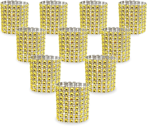 KPOSIYA Napkin Rings - Pack of 60 Rhinestone Diamond Adornment for Weddings and Holiday Parties