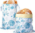 Yolysudo Reusable Vintage Floral Beeswax Bread Bags for Sourdough, 2 Pack Large Beeswax-Lined