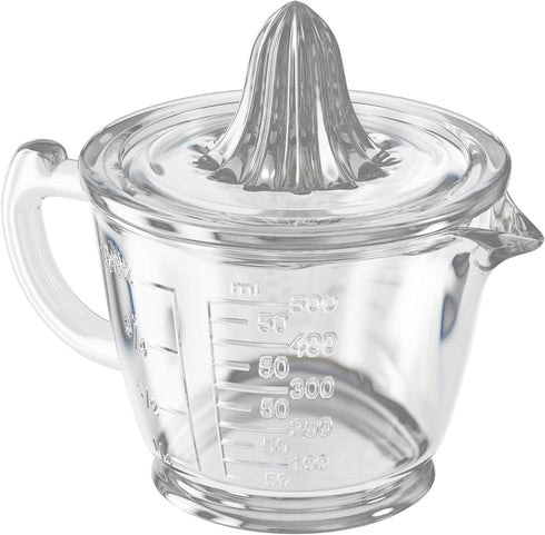 Glass Measuring Cup 2-Cup with Lemon and Lime Juicer, Manual Juicer, and Liquid Measuring Cup