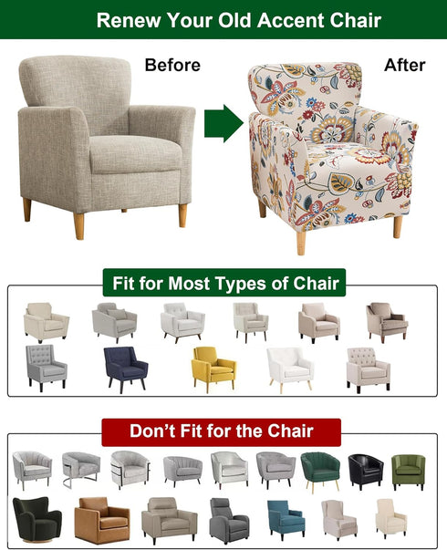 1-Piece Sofa,B61 CRFATOP Stretch Modern Banquet Armchair Slipcover Accent Chair Covers with Arms Soft Chair Slipcovers