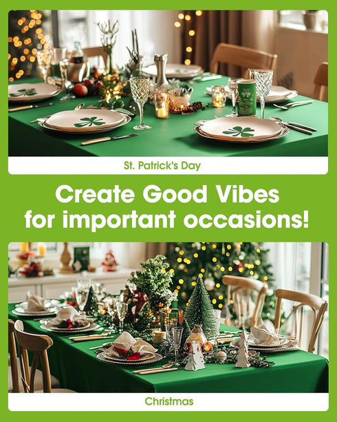20 Pack, 54 108 Inch Pureegg Plastic Table Cloth Disposable x Table Cloths, St Patricks Day, Christmas Decorations