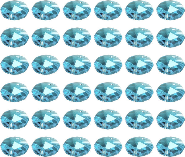 PATIKIL Crystal Octagon Beads, 40 Pack 14mm Chandelier Prisms Parts Hanging Beads
