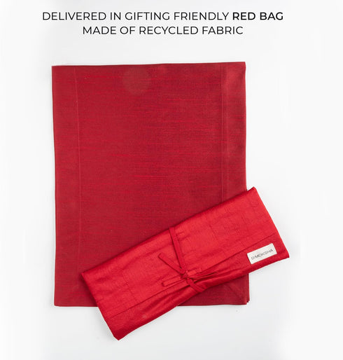14 48 Inch 48 inch 100% D'Moksha Homes Red Table Runner x - Vegan Silk, Elegant Red Silk Table Runner - Machine