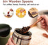 6/9/12in Wooden Spoons, 6pcs Soup Spoons Set for Coffee, Tea, Jam, and Ice Cream