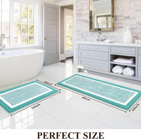 Pauwer Bathroom Rugs Sets, 2 Piece Non-Slip Bath Mats, Absorbent Floor Mat, Machine Washable Shower Rugs