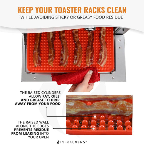 Toaster Oven Air Fryer Reusable Mats Accessories - 10 x 12, Compatible with Cuisinart, Breville, Black and Decker,