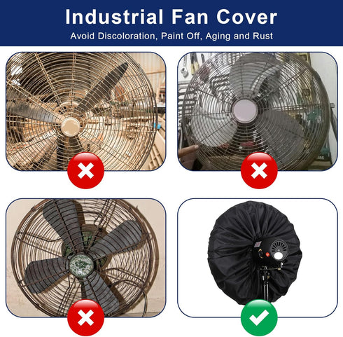 Industrial Fan Cover, Outdoor Fan Cover, Heavy Duty Waterproof & Dustproof Fan Cover for 16-20" Stand Pedestal Fan, Wall Mount Fan and Outdoor/Patios Use Fans, Suitable for Indoor Outdoor