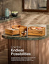 Countertop Tinamo Acacia Wooden Tea Box Organizer with Drawer Tea Chest for Tea Bags Storage Tea and Coffee Organizer